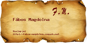 Fábos Magdolna névjegykártya